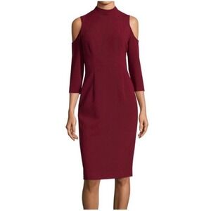 NWT BLACK HALO Sergio Cold‎ Shoulder Sheath Dress Mulberry Size 2